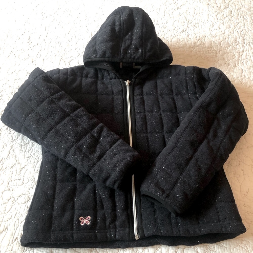 Obermeyer Quilt  Glitter Jacket Girls Size‎ XL Black